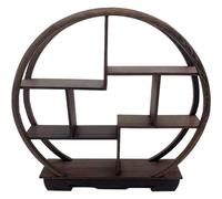HiyyFloy Chinese Antique Display Shelf Teapot Display Shelf Solid Wooden Wall Frame Purple Clay Pot Rack Chinese Style Storage Ornament