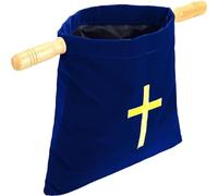 HiyyFloy Church Tithe Offering Bag with Wooden Handles, Religious Offering Pouch Church Collection Bag Offering Baskets for Churches Communion Supplies