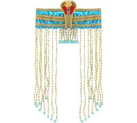 HiyyFloy Cleopatra Headpiece Egyptian Headpiece for Women Egyptian Costume Accessories Beaded Headdress Cleopatra Costume Hat Cleopatra's Headdress Jewelry