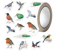 HiyyFloy Colorful Birds Stickers 500pcs Bird Sealing Roll Stickers for Phone Scrapbook Envelope Water Cup Guitar Skateboard Notebook