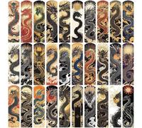 HiyyFloy Cool Dragon Bookmark - 30pcs Flower Dragon Bookmarks Unique Animal Book Marks Page Marker Clip Gifts for Boys Teen Book Lovers Students Teacher Office School Supplies