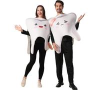 HiyyFloy Couple Tooth Halloween Costume Dentist Teeth Pearly Whites Novelty Party Funny Mens Womens Costumes, Adult One Size