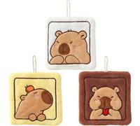HiyyFloy Cute Animals Hand Towels 3pcs Kids Capybara Hand Towels, Microfiber Absorbent Towels Lovely Dish Cloth Quick Dry Hanging Washcloths