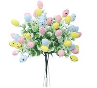 HiyyFloy Easter Egg Bouquet 6pcs Easter Eggs Garland Easter Egg Flower Picks Aritificial Flower Bouquet for Home Easter Party Decor