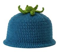 HiyyFloy Eggplant Knit Beanie Hat - Cute Purple Vegetable Pattern Winter Hat Funny Novelty Slouchy Beanie for Women Men Cozy Soft Knitted Cap