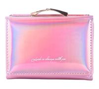 HiyyFloy Fashion Trifold Wallet Womens Wallet with Zipper Coin Pocket Shiny Holographic Ladies Girls Purese Coin Pocket Card Holder Organizer