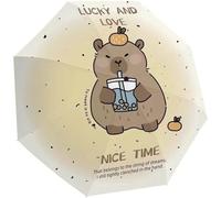 HiyyFloy Folding Umbrella Cute Capybara Uv Resistant Travel Umbrella Portable Rain-uv Protected Umbrella Unisex Compact Windproof Umbrella