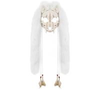 HiyyFloy Furry Mask Viking Mask Wendigo Headdress Halloween Werewolf Costume Barbarian Cosplay