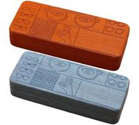 HiyyFloy Glasses Case, 2pcs Hard Shell Glasses Case Portable Spectacle Cases Embossed Geometric Pattern Eyeglasses Case for Men and Women
