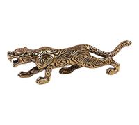 HiyyFloy Gold Antique Copper Leopard Figurines Home Decor Accessories Vintage Brass Animal Ornaments Desk Decorations Collectible Figurines