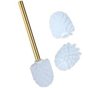 HiyyFloy Gold Toilet Brush Toilet Bowl Brush with 3 Replacement Brush Aluminum Alloy Toilet Bowl Cleaning Brush Toilet Scrubber for Home