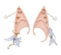 HiyyFloy Halloween Elf Ears, Forest Butterfly Elf Ears Tip with Earring Dangle False Ears Fairy Cosplay Accessories for Anime Party