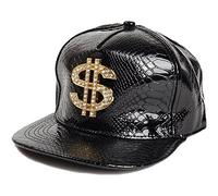 HiyyFloy Hip Hop Rapper Hat Pu Leather Baseball Cap for Men Women Adjustable Flat Snapback Unisex Hip Hop Punk Hats Black