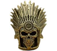 HiyyFloy Indian Paracord Bead Brass Skull Lanyard Bead Knife Bead Lanyard Bead Flashlight Decorative Pendant for Keychain