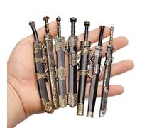 HiyyFloy Katana Mini Keyring Antique Chinese Sword Toy Model with Removable Letter Opener