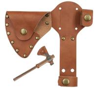 HiyyFloy Leather Axe Sheath, Multi-snap Hatchet Cover Axe Head Protector Belt Loop Hatchet Sheath for Outdoors Secure Carry Axe