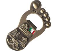 HiyyFloy Magnetic Beer Bottle Opener for Refrigerator, Footprint Bottle Opener Italian Flag Tourist Souvenirs Beer Openerwith Fridge Magnet