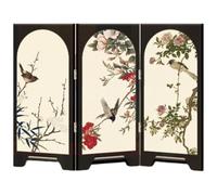 HiyyFloy Mini Desktop Folding Screen, 3 Panel Divider, Traditional Chinese Mini Folding Screen Feng Shui Ornaments Home Decorations