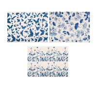 HiyyFloy Pottery Ceramic Clay Transfer Paper 3pcs Blue and White Porcelain Pattern Ceramic Decals Traditional Decal Coloring Tool Ceramic Decals