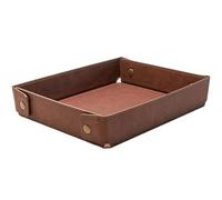HiyyFloy Pu Leather Valet Tray, Bedside Desk Tray, Catchall Tray, Folding Display Tray Organizer, Night Stand Organizer for Bracelet Earphone Desk