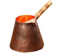 HiyyFloy Pure Copper Milk Pot Hammered Justice Cup Portable Tea Kettle Side Handle Turkish Arabic Coffee Pot for Hotel Office Household Restaurant