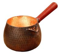 HiyyFloy Pure Copper Milk Pot Hammered Justice Cup Portable Tea Kettle Side Handle Turkish Arabic Coffee Pot for Hotel Office Household Restaurant