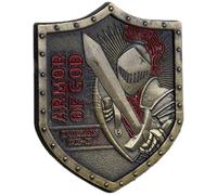 HiyyFloy Put on the Whole of God Challenge Coin 3d Commemorative Collection Coin Shield Religious Prayer Coins