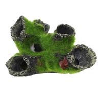 HiyyFloy Resin Aquarium Decoration Moss Tree House Cave Decorative Fish Tank Decorations Hole Log Ornament for Fish Tank Small Fish Hiding