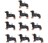 HiyyFloy Resin Dog Charms 10pcs Cartoon Pet Animal Charm Dachshund Sausage Dog Pendant Charm for Diy Jewellery Making Supplies