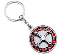 HiyyFloy Roulettes Keychain Metal Casino Roulette Game Keyring Fun Gambling Metal Pendant Charm Spinning Compass Key Chain for Car Keys Charm