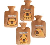 HiyyFloy Rubber Hot Water Bottle with Soft Plush Fleece Cover, Cute Capybara Water Bag Hot and Cold for Cramps Pain Relief
