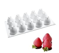 HiyyFloy Silicone Baking Molds 15-cavity Strawberry Shape Mold for Mousse Cake Mould Diy Chocolate Truffle Mold Cake Decor Dessert Tools
