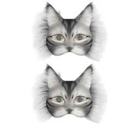 HiyyFloy Therian Mask Kit with & Eye Mesh and Felt Sheet Cat Masks Diy to Paint Furry Animal Mask Gear for Halloween, Cosplay,Masquerade Therian Accessory