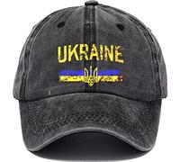 HiyyFloy Ukraine Hat Ukrainian Baseball Cap Vintage Distressed Hats Twill Plain Cowboy Hats Denim Hat for Men Women