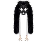 HiyyFloy Werewolf Masks Realistic Werewolf Mask Plush Costume Mask Plastic Viking Mask for Themed Parties Carnival Costume Parties