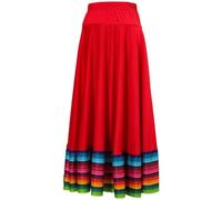 HiyyFloy Women's Flamenco Costume Spanish Folklorico Dance Skirt Colorful Big Swing Long Skirts Mexican Folk Dance Performance Costume