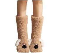HiyyFloy Womens Super Soft Cute Cartoon Animal Fuzzy Cozy Non-slip Winter Slipper Socks Carpet Sock for Autumn Winter