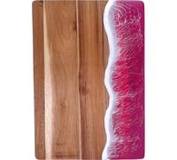 HiyyFloy Wood Cutting Board with Resin, Versatile Kitchen Chopping Board for Meat, Vegetables, Fruits, Cheese & Charcuterie, Pink Ocean Vibes Elegant Serving Tray