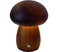 HiyyFloy Wooden Mushrooms Night Light Touch Switch Bedroom Bedside Table Lamp Dimmable Wireless Night Light Desk Light Usb Rechargeable