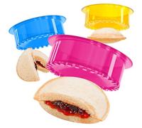 HiYZ Sandwich Cutter and Sealer - 5 PCS Decruster Sandwich Maker for Uncrustables - Peanut Butter and Jelly Crustless Sandwich Press Crimper Cookie Cutter Gift for Kids Children Boys Girls(Fuchsia)