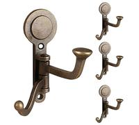 HIZEFSOO 4PCS Rustic Swivle Hook - Zinc Alloy Swivel Coat Hook Wall Mounted Coat Hook Decorative Cast Iron Heavy Duty Double Hooks Vintage Robe RV Bathroom Kitchen Garage Hooks