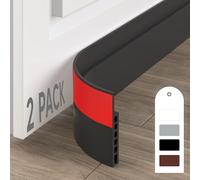 HIZH Door Draught Excluder,Draught Excluder Tape,self Adhesive Weather Stripping,Soundproof Door Seal,door Draft Stopper Door Draft Blocker,2 Pack,Black