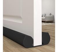 HIZH Double Sided Draught Excluder | Extra Thick Foam for Maximum Noise Blocking | Reduces Energy Bills & Stops Cold Air | 96cm Cut-to-Size Under Door Seal (Black)