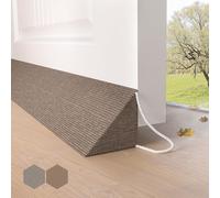 HIZH Heavy Duty Draught Excluder for Doors, 90 cm, Extra Thick Wedge Design, Seals Large Gaps up to 7.5 cm, Weighted Door Seal for Soundproofing, Light Protection and Energy Saving, Brown