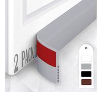 HIZHI Door Draught Excluder,Set of 2 PCS Door Bottom Seal Strip Draught Excluder Stopper for Doors,Strong Self Adhesive Door Stopper Soundproof/Windproof Door Seal Strip Draft Excluder-Grey