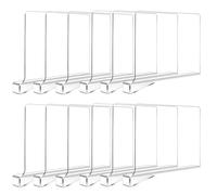 Hiziwimi 12Pcs Clear Acrylic Shelf Dividers, Wardrobe Dividers for Shelves | Adjustable, Transparent, Shelf Separator for Closet Organizers, Handbag, Bookshelves, Kitchen, Office, Bedroom Organization