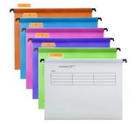 Hiziwimi 24Pcs A4 Suspension Files [Pack 24], PP Material Filing Cabinet with Tabs and Inserts,Filing Cabinet Hanging File for Office School Desktop File Storage, File Classification File Folder