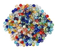Hiziwimi 3600g(About 800Pcs) Decorative Glass Pebbles, Sky Blue Cobalt Blue Green Transparent, 17-20MM Decorative Glass Stones Granulates, Glass Beads for Aquariums, Gardens, Crafts & Vase Decoration