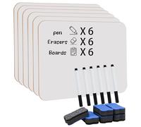 Hiziwimi 6Pcs Mini Whiteboards A4 with Marker, Small White Board for School