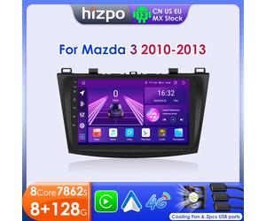 Hizpo 8+128G Car Radio For Mazda 3 2010 2011 2012 2013 Multimedia Player Carplay Android Auto Autoradio GPS 2din Stereo Wifi RDS 4cores 2G 64G-P3CP